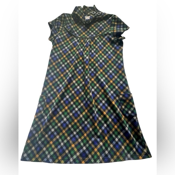 Funky People Short Sleeve Mock Neck BOHO Preppy Dress Pockets Size Medium - Picture 7 of 12